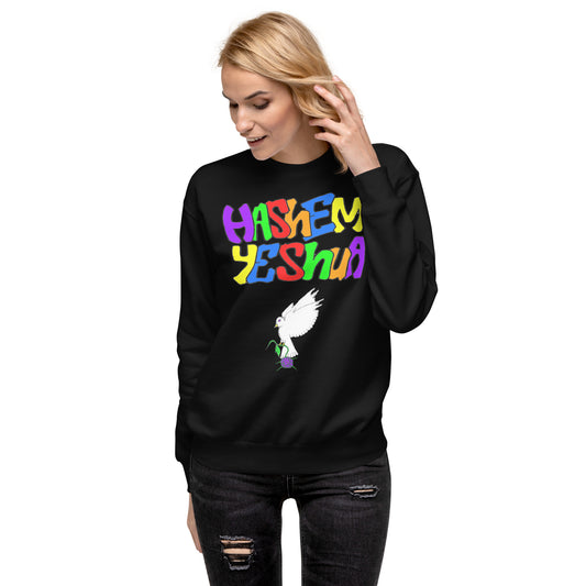 Hashem Yeshua and Dove Unisex Premium Sweatshirt Jesus Sweatshirt Christ Sweatshirt